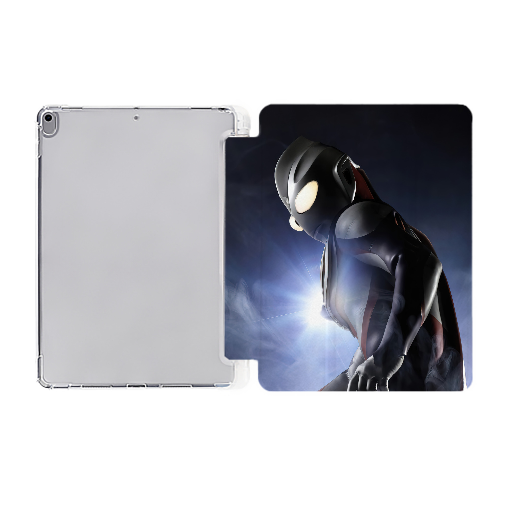 （画像用） ウルトラマン Ultraman IPad ケース ペン収納付き 三つ折りスタンド PUレザー×シリコン 対応機種9.5/10.5/10.9インチ
